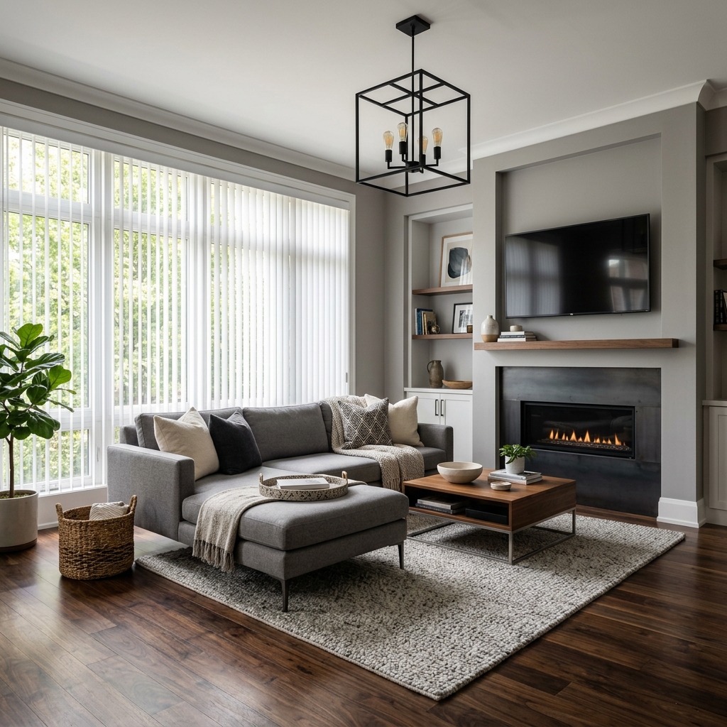 Modern Hardwood Living Room